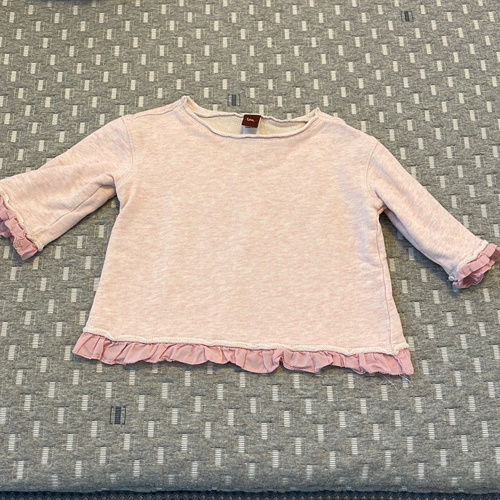 Tea Collection ruffled sweatshirt, size 2-3